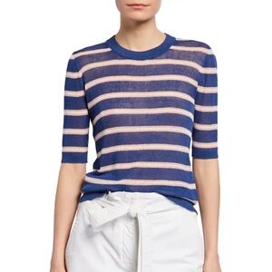 Veronica Beard Dean Striped Linen Sweater
